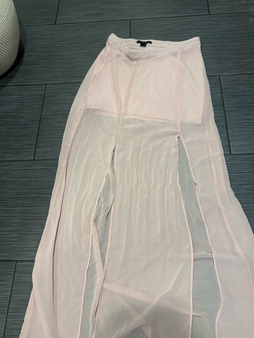 Forever 21 Sheer Light Pink Mesh maxi skirt